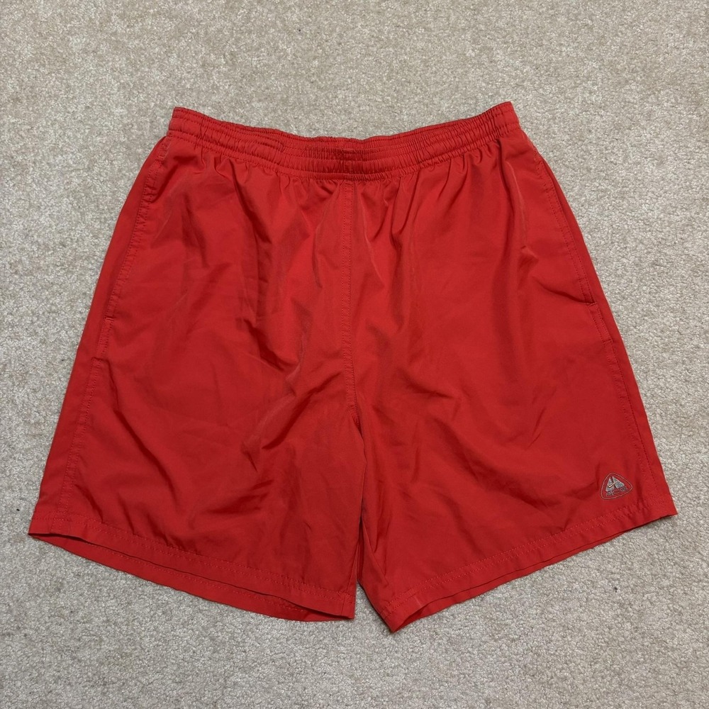 Nike ACG Swim Shorts Mens Medium Red Lined Trunks Drawstring Dri-FIT Quick Dry